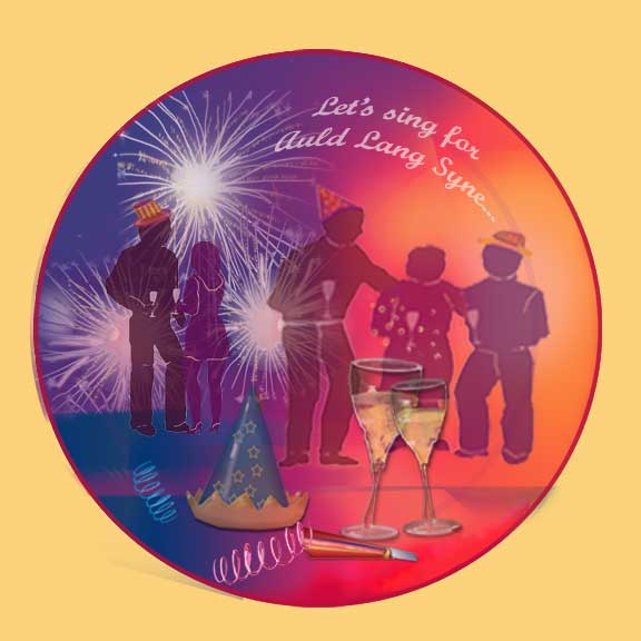 New Year's Eve plate, Auld Lang Syne