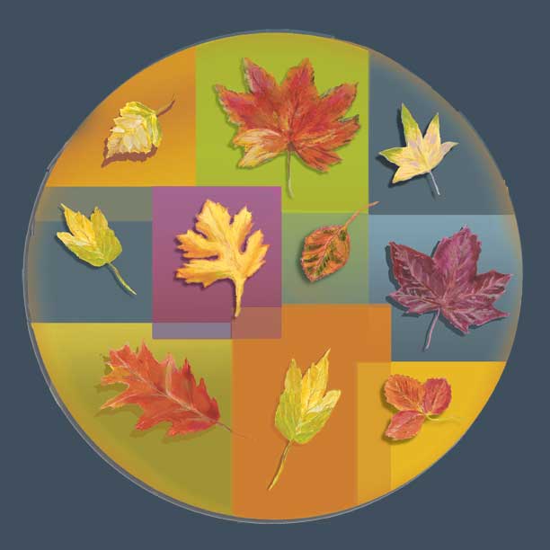 Mondrian Autumn Leaves plate