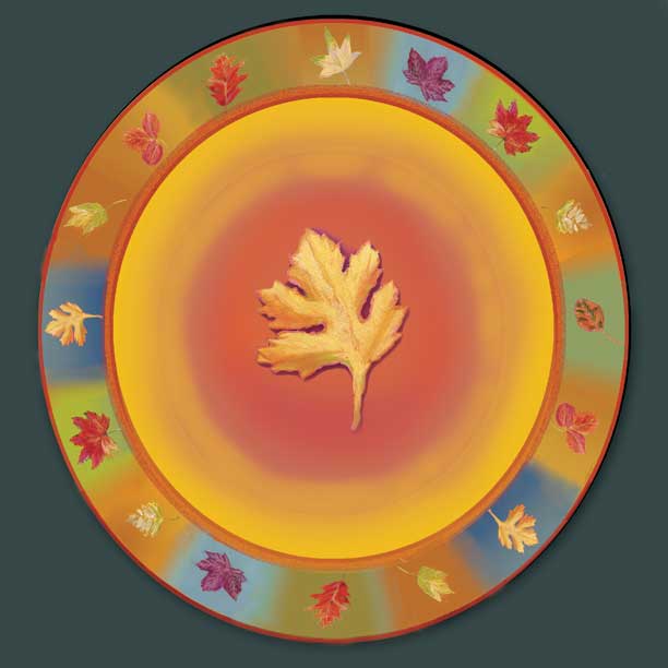 Rainbow Autumn Leaves plate