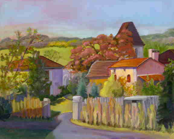 French village landscape, Dordogne, Bonnie Mincu