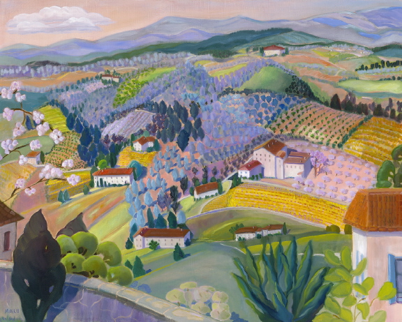 View from Venasque oil painting, Bonnie Mincu